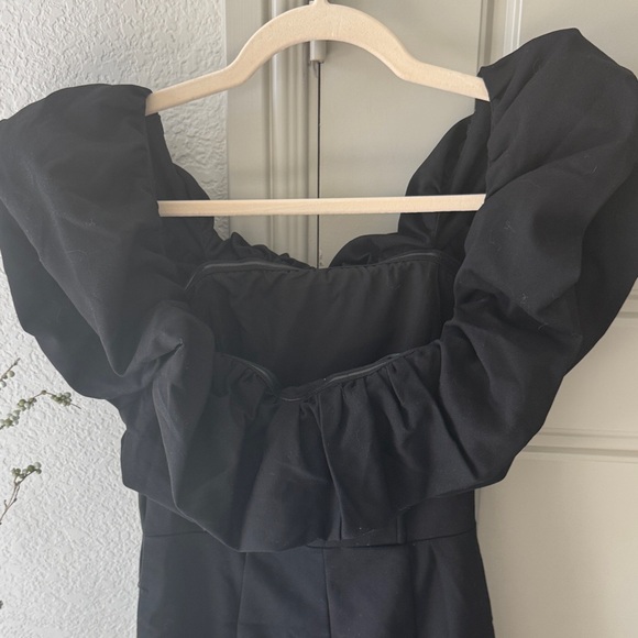 Chic Black Ruffle Mini Dress - Picture 2 of 2